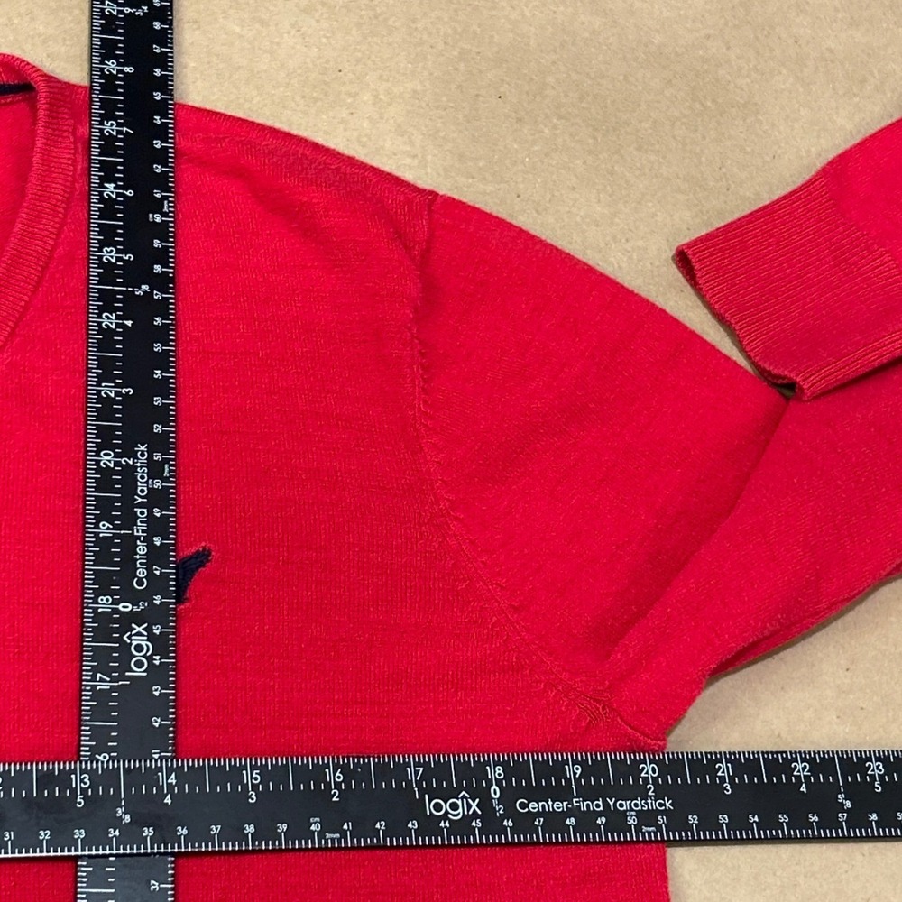 American Eagle Red V-Neck Sweater Mens Medium - Picture 8 of 11